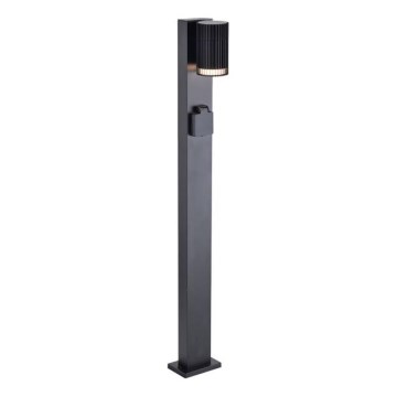 Kültéri lámpa SCHUKO aljzattal 1x GU10/10W/230V IP44 80 cm fekete