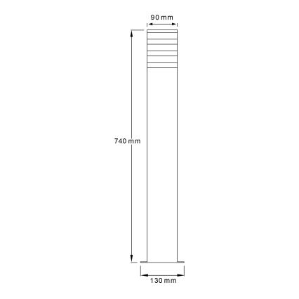 Kültéri lámpa mozgásérzékelővel TEKSAS 1xE27/12W/230V IP44 74 cm antracit
