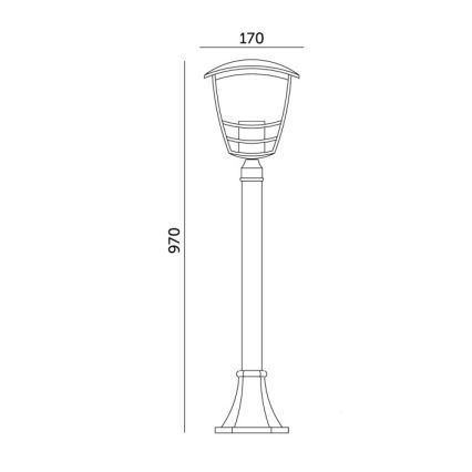 Kültéri lámpa TEVIO 1xE27/60W/230V IP54 97 cm fekete
