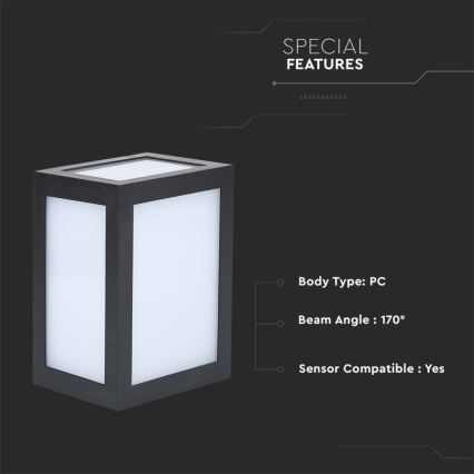 Kültéri LED fali lámpatest LED/12W/230V 4000K IP65 fekete