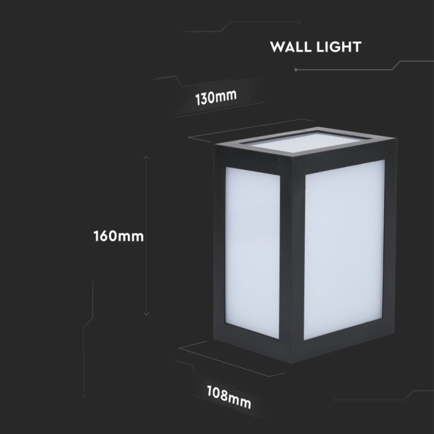 Kültéri LED fali lámpatest LED/12W/230V 4000K IP65 fekete