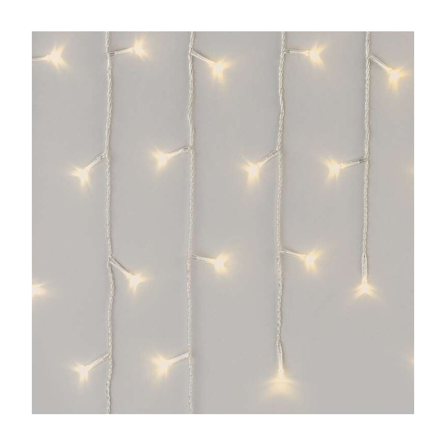 Kültéri LED fényfüzér, 300 LED, 8 üzemmód, 10 m, IP44, meleg fehér, távirányítóval