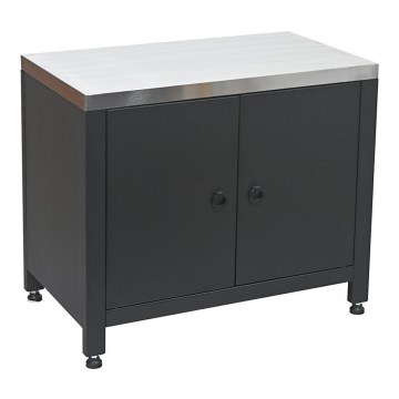Kültéri modul grill alatti szekrény 80x47x69 cm fekete/rozsdamentes acél
