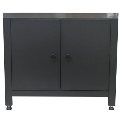 Kültéri modul grill alatti szekrény 80x47x69 cm fekete/rozsdamentes acél