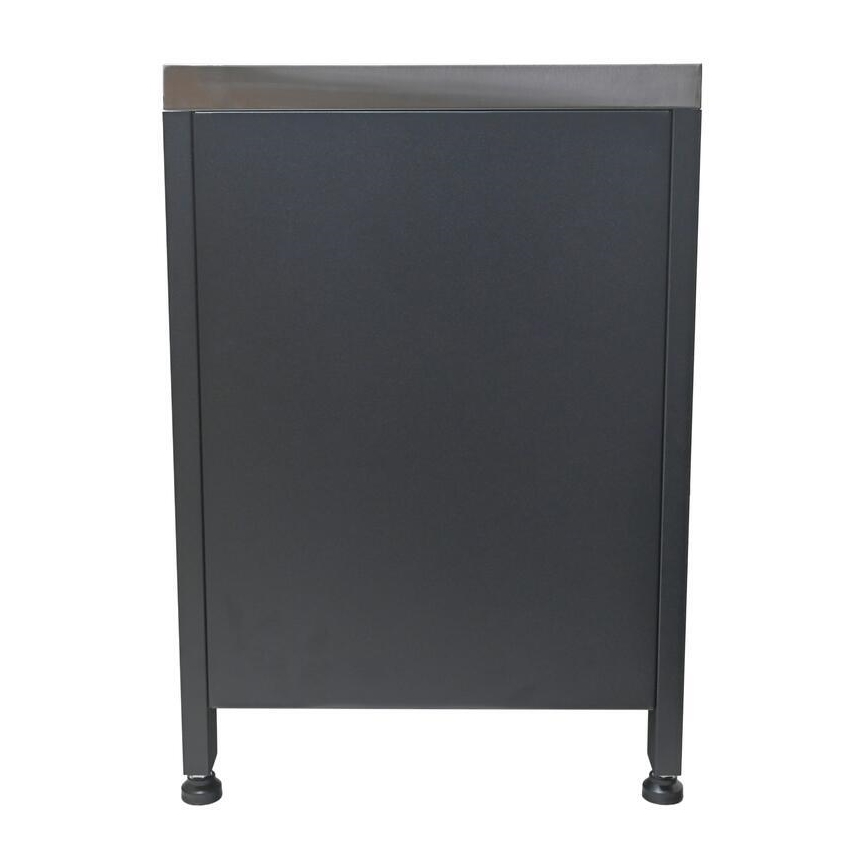 Kültéri modul grill alatti szekrény 80x47x69 cm fekete/rozsdamentes acél