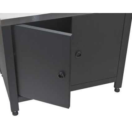 Kültéri modul grill alatti szekrény 80x47x69 cm fekete/rozsdamentes acél
