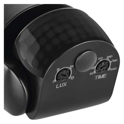 Kültéri mozgás- és alkonyatérzékelő PIR 1200W/230V IP65 fekete