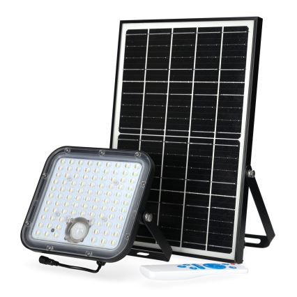 Kültéri napelemes reflektor érzékelővel LED/30W/6,4V 4000K IP65 6000 mAh + távirányítóval