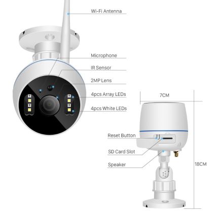 Kültéri okos kamera RJ45 Wi-Fi/HD 1080p Tuya