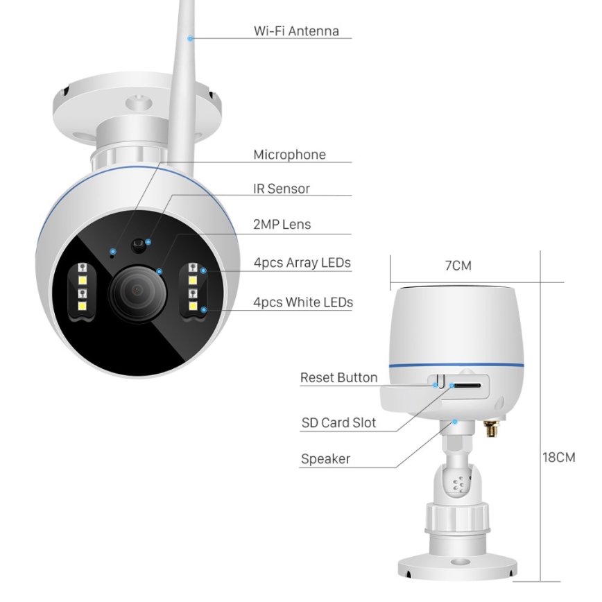 Kültéri okos kamera RJ45 Wi-Fi/HD 1080p Tuya