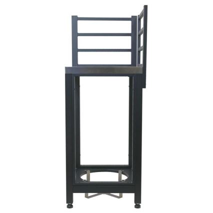 Kültéri sarokmodul 47x47x123 cm fekete/rozsdamentes acél
