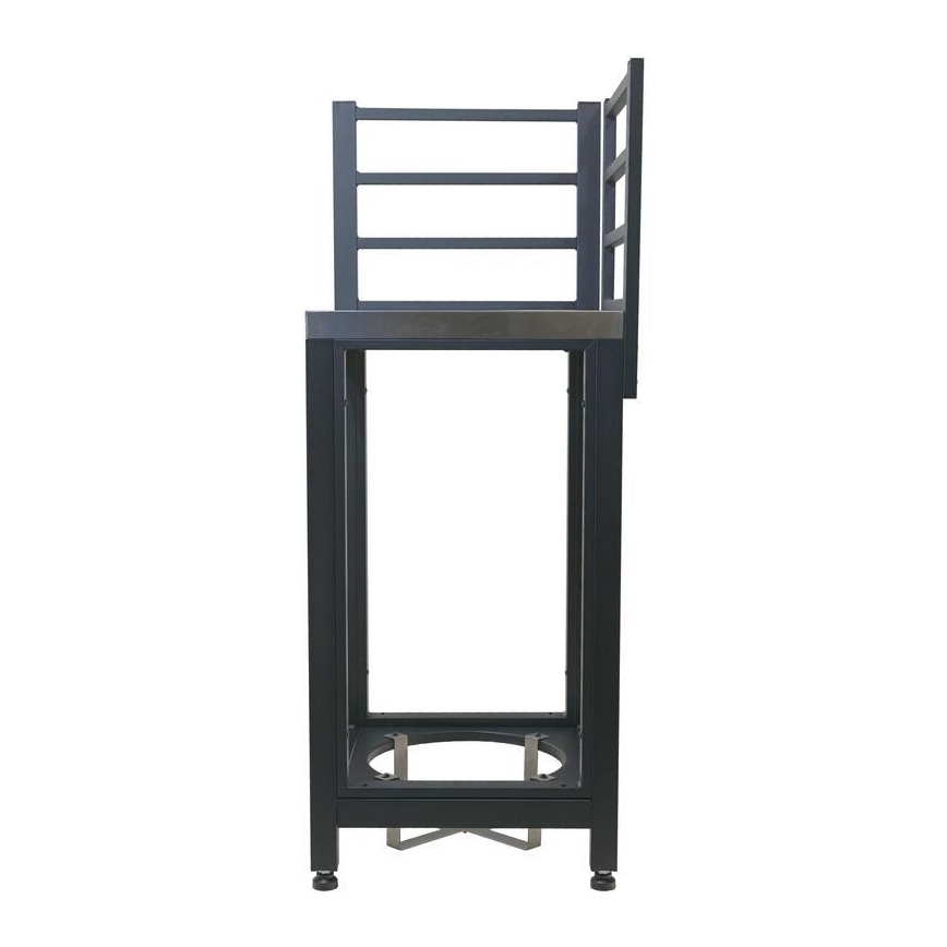 Kültéri sarokmodul 47x47x123 cm fekete/rozsdamentes acél
