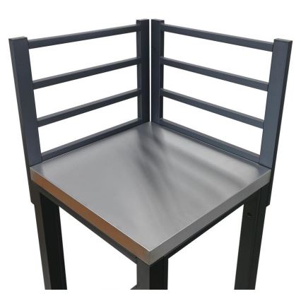 Kültéri sarokmodul 47x47x123 cm fekete/rozsdamentes acél