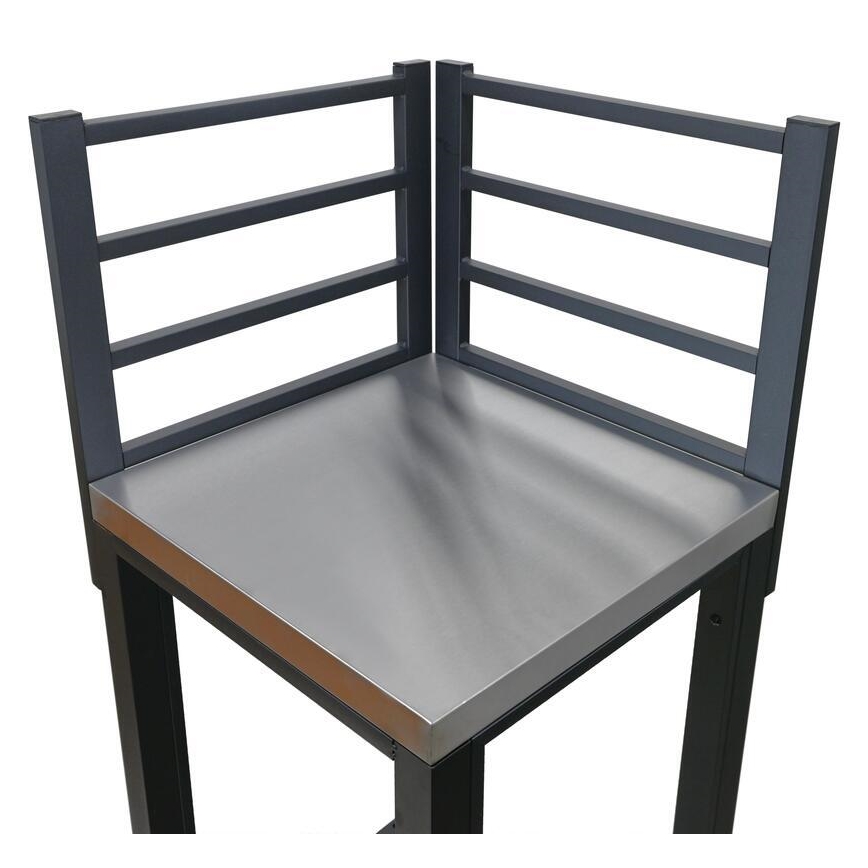 Kültéri sarokmodul 47x47x123 cm fekete/rozsdamentes acél