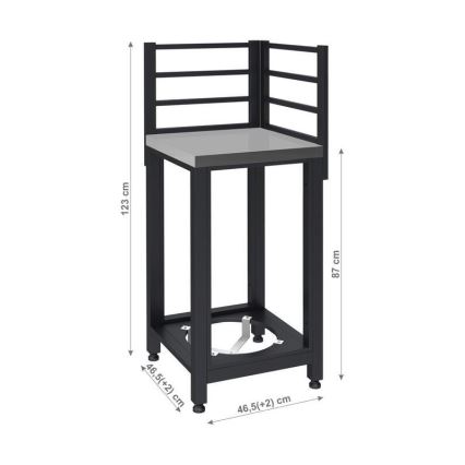 Kültéri sarokmodul 47x47x123 cm fekete/rozsdamentes acél