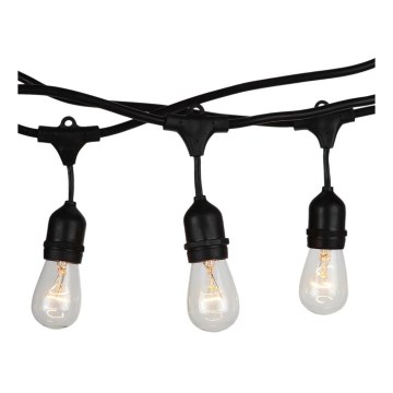 Kültéri STRING égősor 15 m 15×E27/25 W/230 V IP54