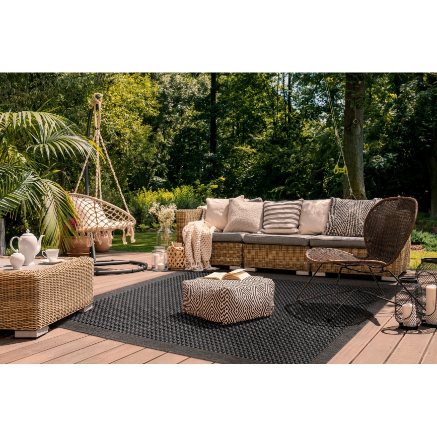 Kültéri szőnyeg EXPRESS NEW OUTDOOR 80x150 cm antracit/barna
