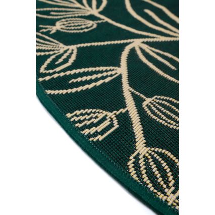 Kültéri szőnyeg JUNGLE 135 cm zöld/levélmintás
