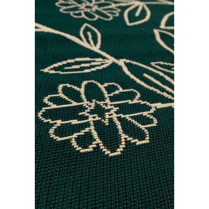 Kültéri szőnyeg JUNGLE 135 cm zöld/levélmintás