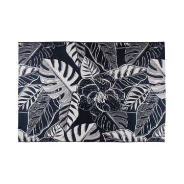 Kültéri szőnyeg JUNGLE 160×220 cm – fekete/fehér, leveles mintázat