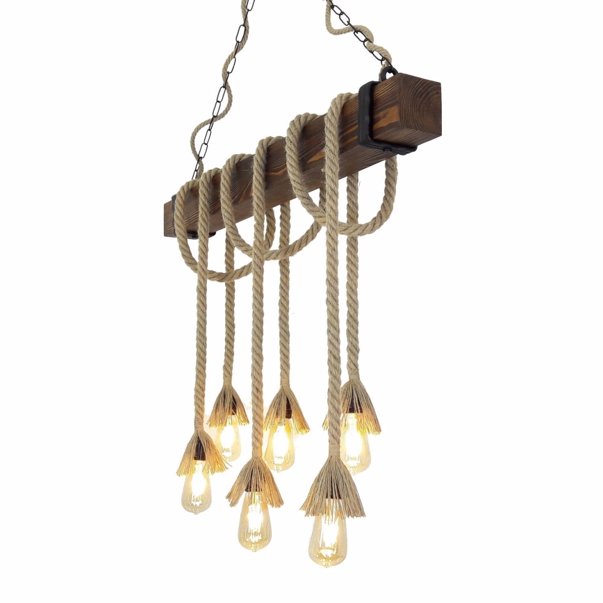 KUTUK kábeles függőlámpa 6xE27/40W/230V fenyő