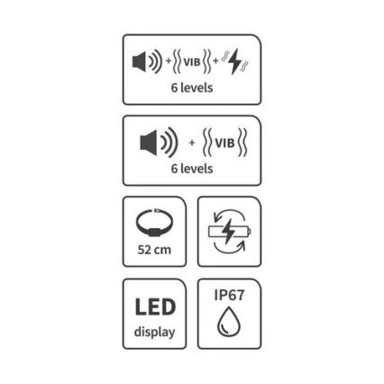 Nyakörv kutyák ugatásának megakadályozására, 52 cm, 3,7V 300 mAh, IP67 védelem