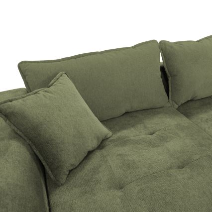 LAGOA balos L alakú ággyá alakítható sarokkanapé tárolóval, zöld