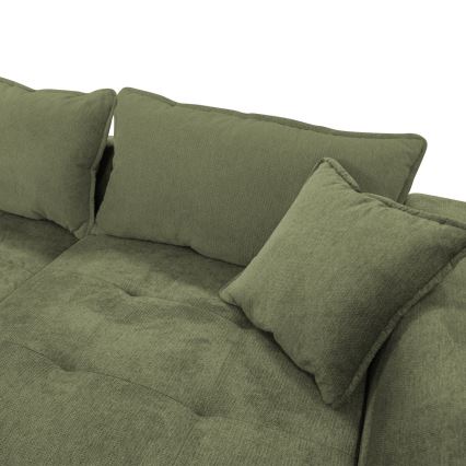 LAGOA kinyitható, L-alakú, jobbos sarokkanapé tárolóval, zöld