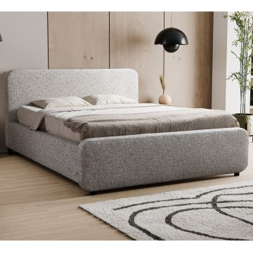 LAJLA kárpitozott ágy 160x200 cm matrac nélkül, bézs