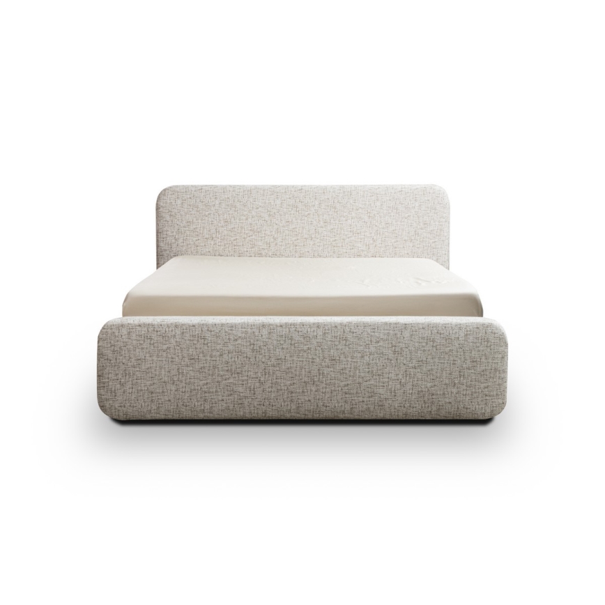 LAJLA kárpitozott ágy 160x200 cm matrac nélkül, bézs