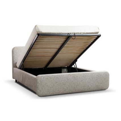 LAJLA kárpitozott ágy 180x200 cm, matrac nélkül, bézs