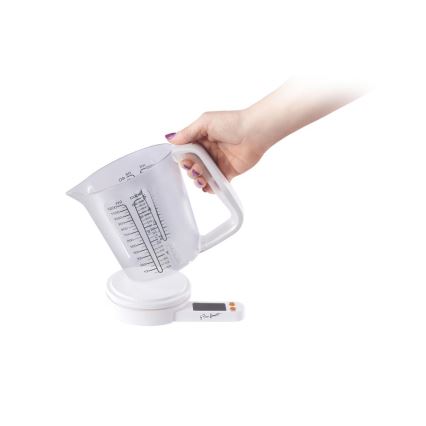 Lamart - Digitális konyhai mérleg mérőpohárral, 2× AAA, fehér