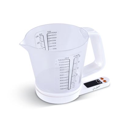 Lamart - Digitális konyhai mérleg mérőpohárral, 2× AAA, fehér