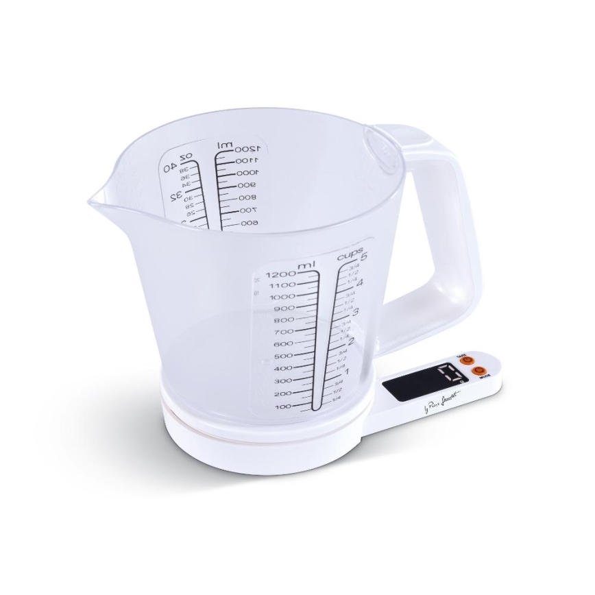 Lamart - Digitális konyhai mérleg mérőpohárral, 2× AAA, fehér