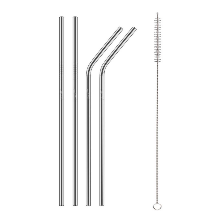 Lamart - Rozsdamentes acél szívószál készlet 5 db