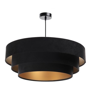 Lámpa TRINITI 1xE27/60W/230V fekete/arany, kábelre szerelve