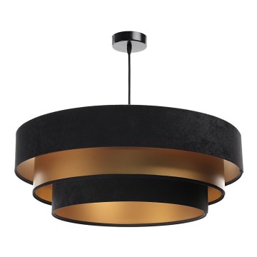 Lámpa TRINITI 1xE27/60W/230V fekete/arany, kábelre szerelve