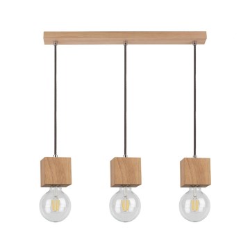 Lámpa TRONGO ROUND 3xE27/60W/230V tölgy, kábelre szerelve