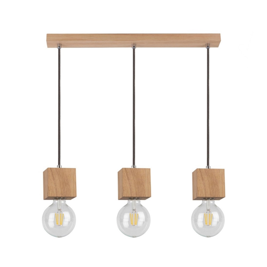 Lámpa TRONGO ROUND 3xE27/60W/230V tölgy, kábelre szerelve