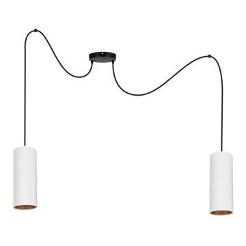 Lámpa zsinóron AVALO 2xE27/60W/230V pókháló fehér/rezes