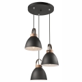 Lámpa zsinóron DANIELLE 3xE27/60W/230V bükk