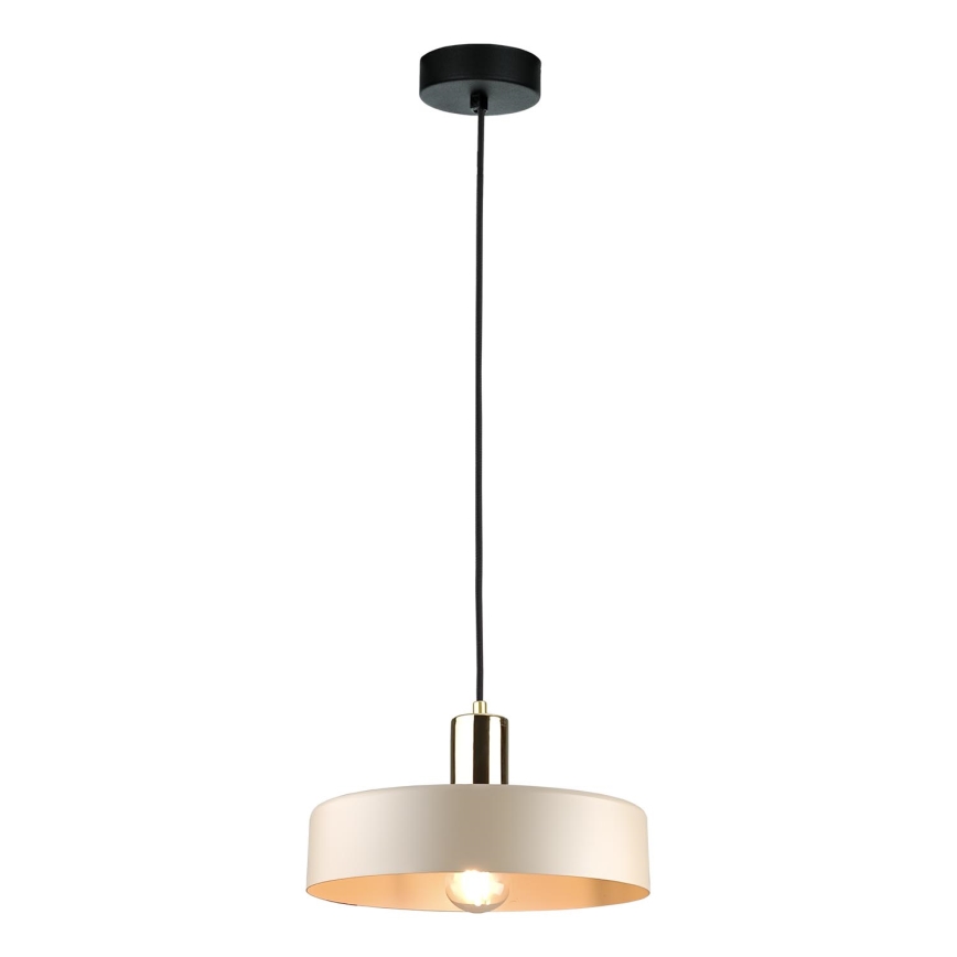 Lámpa zsinóron LATTE 1xE27/60W/230V bézs/fekete/fényes króm