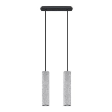 Lámpa zsinóron LUVO 2xGU10/40W/230V beton/fekete