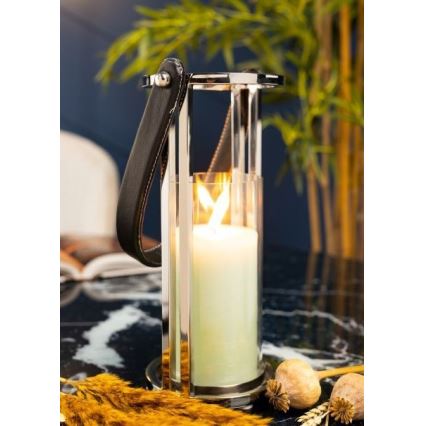 Lámpás LAMPION 30 cm fényezett króm/fekete