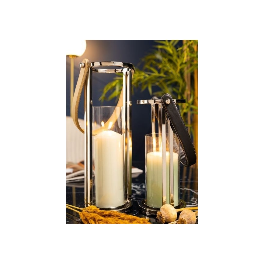 Lámpás LAMPION 30 cm fényezett króm/fekete