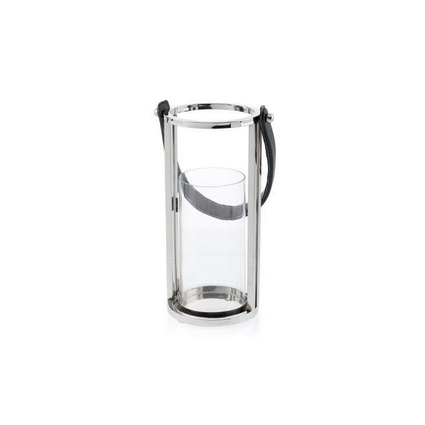 Lámpás LAMPION 30 cm fényezett króm/fekete