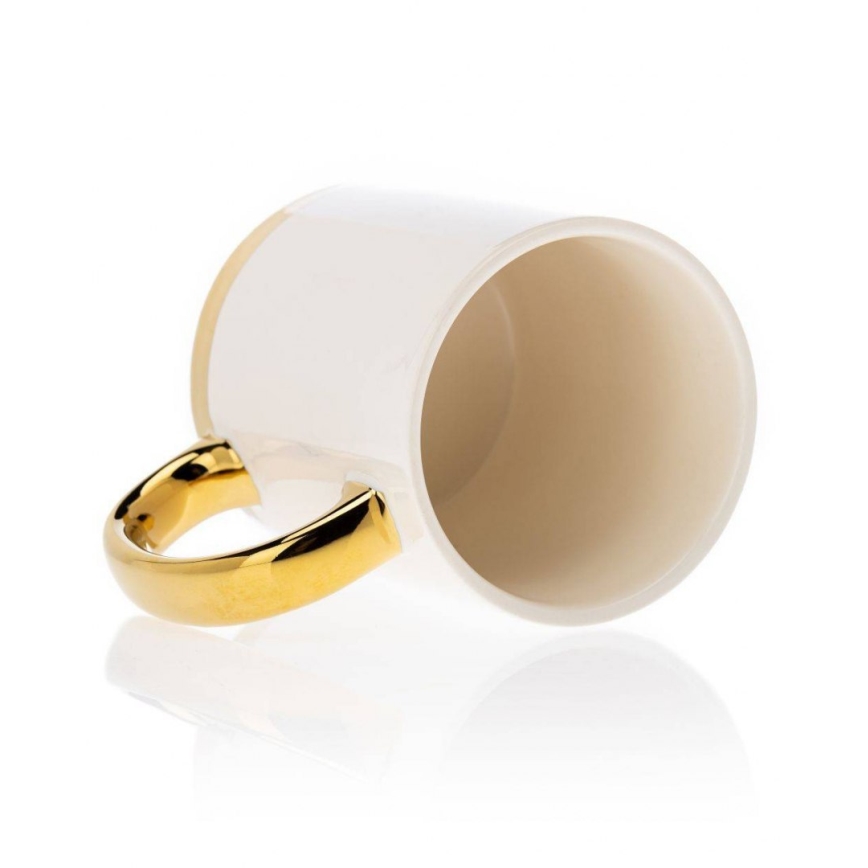 LANA krémszínű/arany bögre kanállal