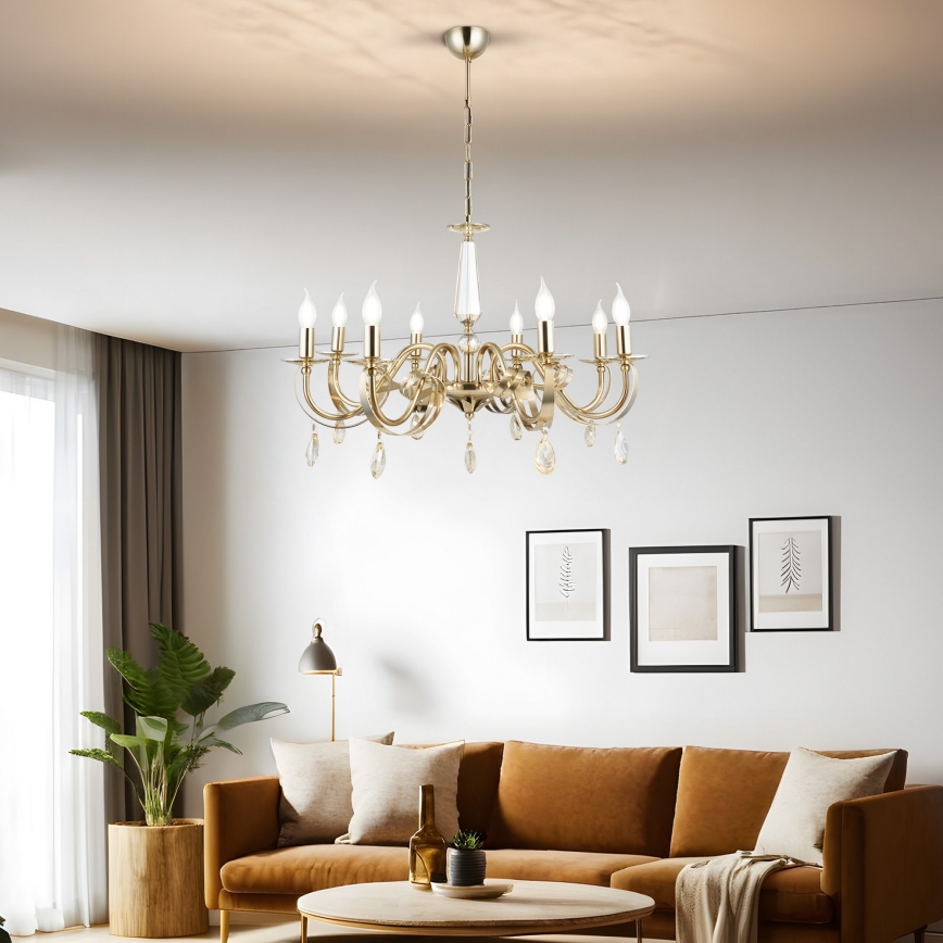 Láncos CASTRO csillár 8xE14/40W/230V arany