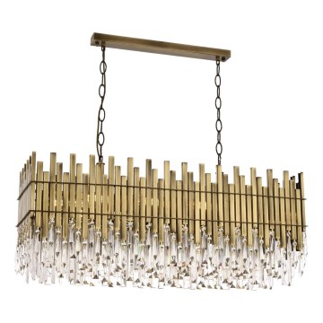 Láncos CRYSTALLINE csillár 8xE27/40W/230V sárgaréz