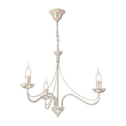 Láncos csillár ANTON 3xE14/60W/230V antikolt fehér